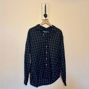 RALPH LAUREN •Yellow and Blue Classic Fit Casual Button Down Shirt